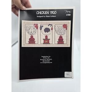 Imaginating Chicken Trio Cross Stitch Pattern by Diane Arthurs